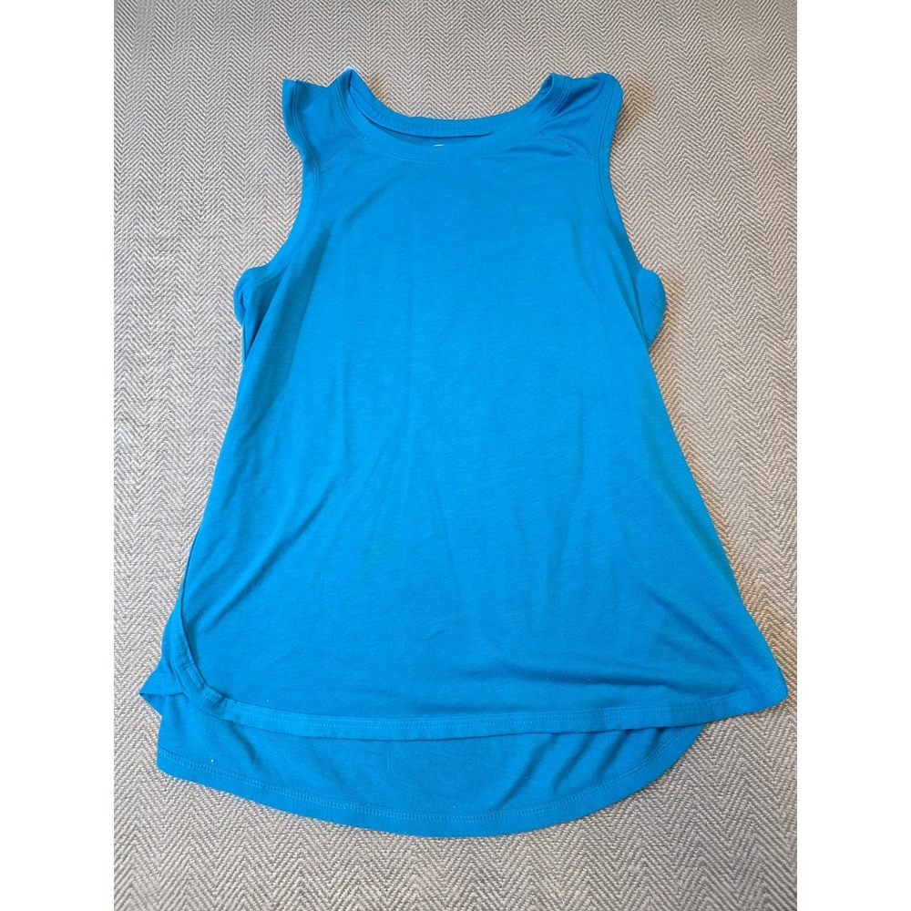 Athletic Works Tank Top Women's S Blue Curved Hem Sleeveless Racerback Pullover